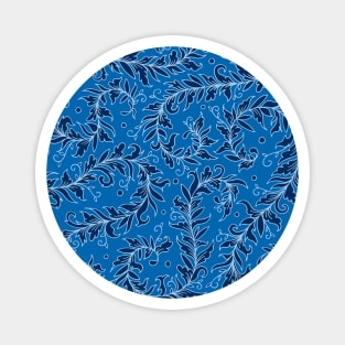 Lacy Leaves Dark Blue Palette Magnet